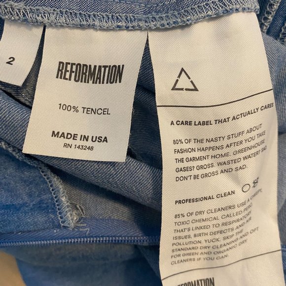 Reformation Chambray Pants Size 2 - Picture 5 of 5